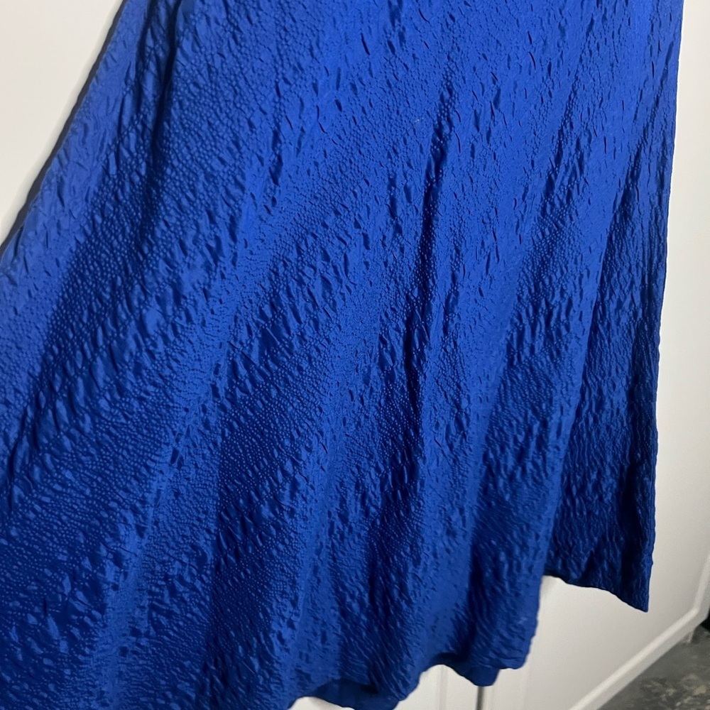 J.Crew 2008 Vintage Cobalt Blue 100% Cotton Halter Midi Dress - Picture 7 of 10